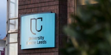 University centre leeds sign on side of building