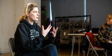 University Centre Leeds acting student sitting in class