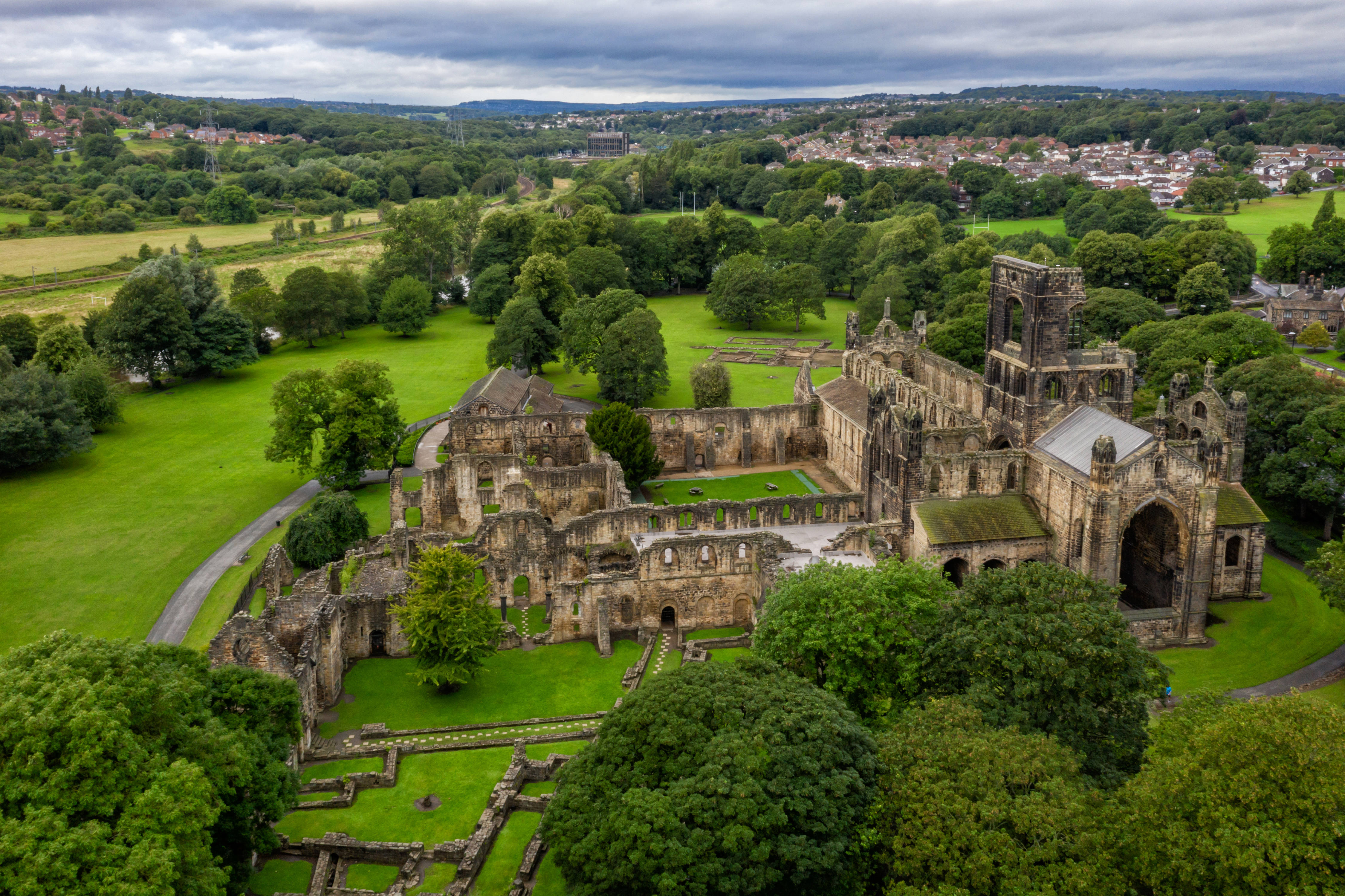 Kirkstall Abbey from the air