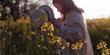 person in a meadow