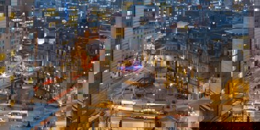 Leeds from above at dusk