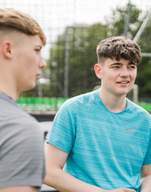 University Centre Leeds students on a football field 